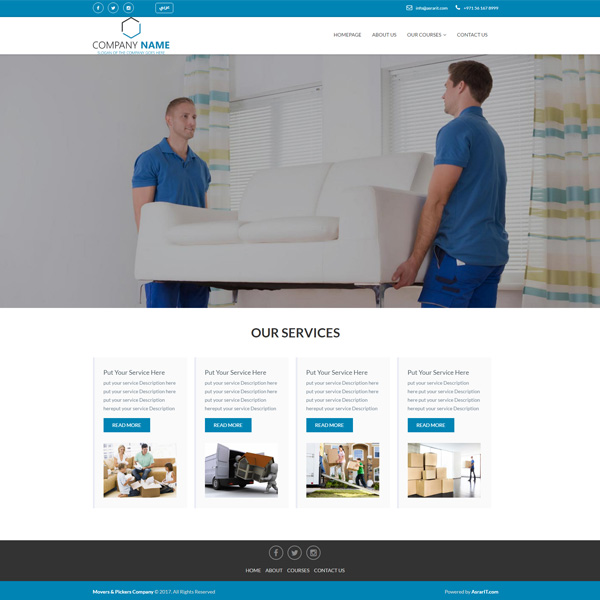 Movers website templates - Asrar IT